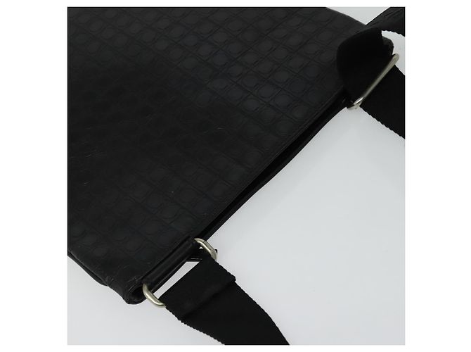 Borsa a spalla Salvatore Ferragamo in pelle nera argento autentica BA2153 Nero - vista 6