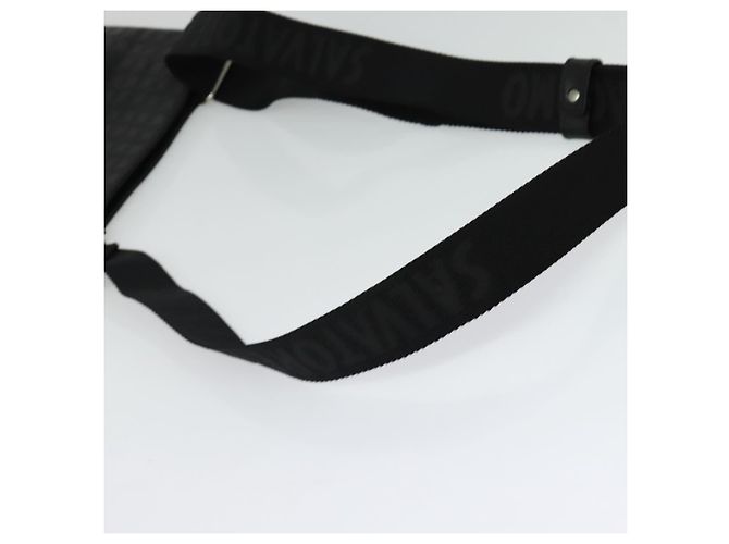 Borsa a spalla Salvatore Ferragamo in pelle nera argento autentica BA2153 Nero - vista 7