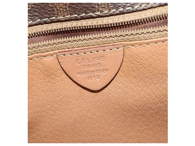 Céline CELINE Macadam Canvas Schultertasche, PVC-Leder, braun, gold, authentisch, MX424 Golden - Ansicht 16