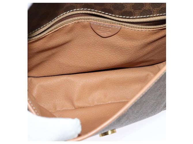 Céline CELINE Macadam Canvas Schultertasche, PVC-Leder, braun, gold, authentisch, MX424 Golden - Ansicht 17