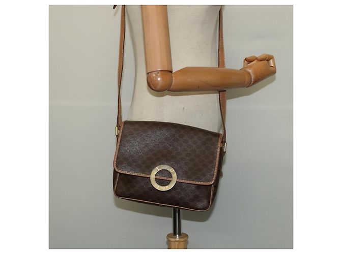 Céline CELINE Macadam Canvas Schultertasche, PVC-Leder, braun, gold, authentisch, MX424 Golden - Ansicht 21