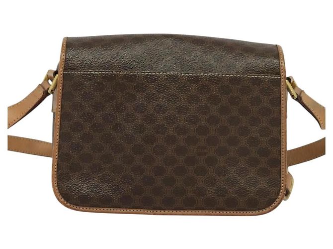 Céline CELINE Macadam Canvas Schultertasche, PVC-Leder, braun, gold, authentisch, MX424 Golden - Ansicht 3