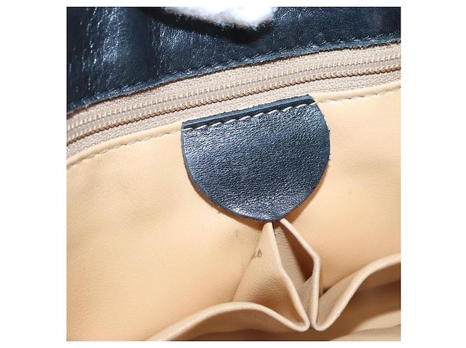 Céline Borsa a spalla CELINE in pelle nera e oro Auth hk2624 Nero D'oro - vista 14