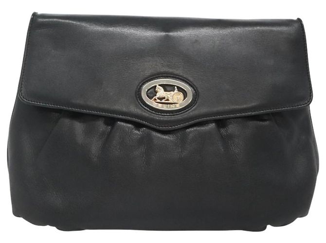 Céline Borsa a spalla CELINE in pelle nera e oro Auth hk2624 Nero D'oro - vista 2