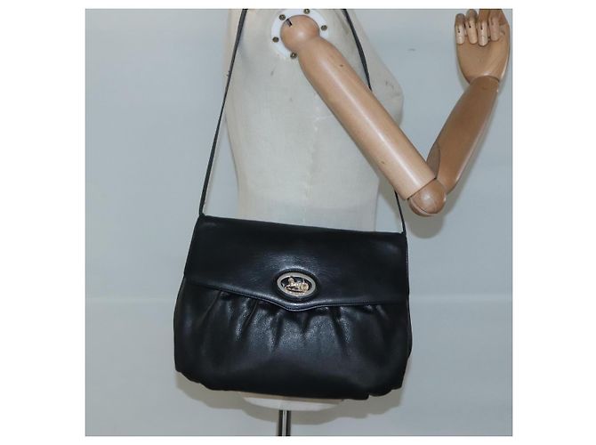Céline Borsa a spalla CELINE in pelle nera e oro Auth hk2624 Nero D'oro - vista 22