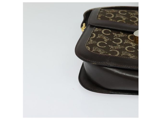 Céline Borsa a spalla CELINE C Sulky in tela marrone oro Auth BA2276 D'oro - vista 10