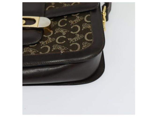 Céline Borsa a spalla CELINE C Sulky in tela marrone oro Auth BA2276 D'oro - vista 11