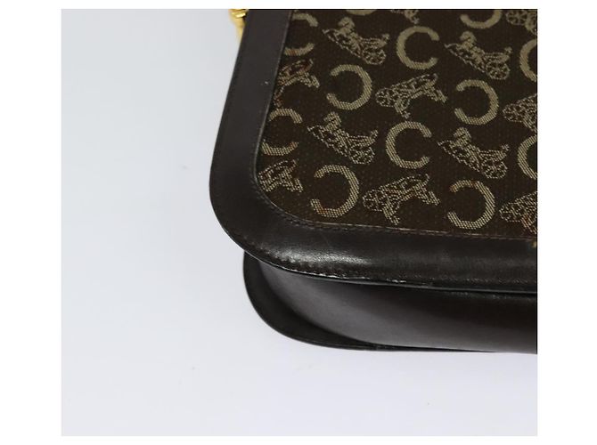 Céline Borsa a spalla CELINE C Sulky in tela marrone oro Auth BA2276 D'oro - vista 12