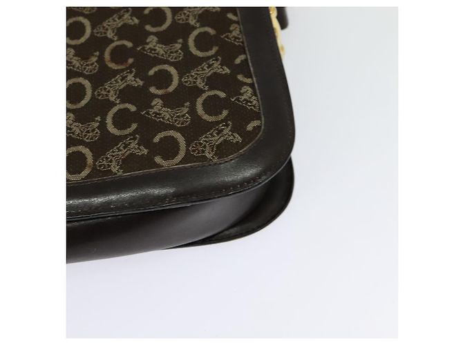 Céline Borsa a spalla CELINE C Sulky in tela marrone oro Auth BA2276 D'oro - vista 13