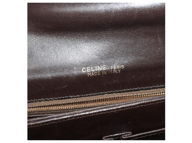 Céline Borsa a spalla CELINE C Sulky in tela marrone oro Auth BA2276 D'oro - vista 16