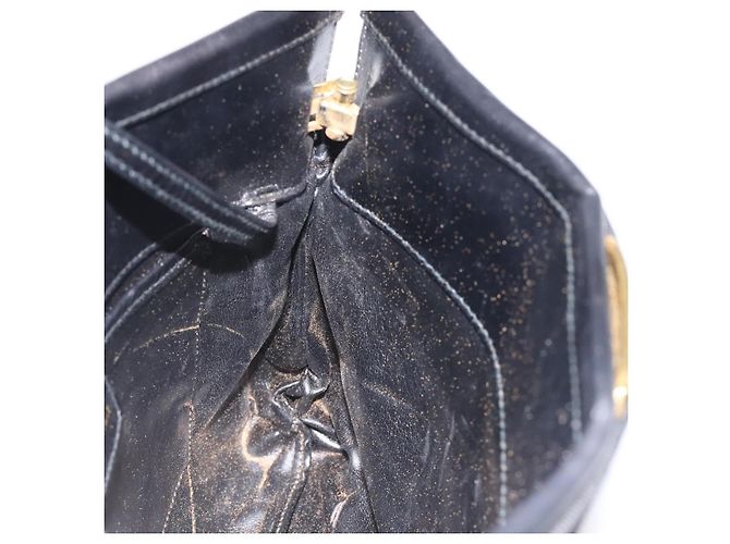 Borsa a spalla Salvatore Ferragamo in pelle nera e oro Auth 122966 Nero D'oro - vista 17