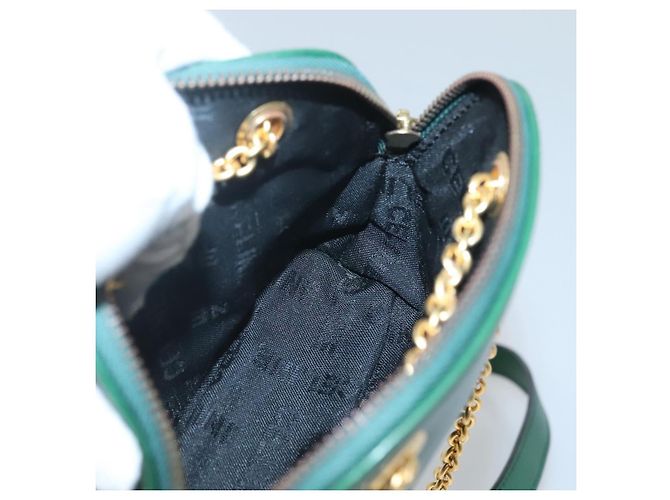 Céline Borsa a spalla CELINE in pelle verde oro Auth yk18399 D'oro - vista 17