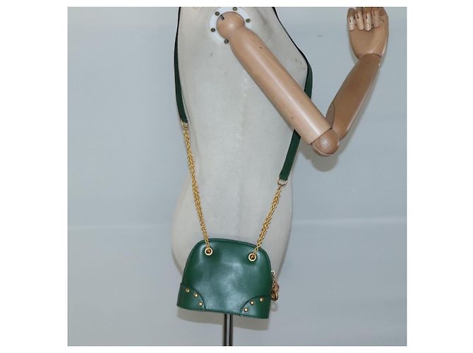 Céline Borsa a spalla CELINE in pelle verde oro Auth yk18399 D'oro - vista 19