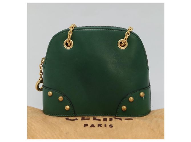Céline Borsa a spalla CELINE in pelle verde oro Auth yk18399 D'oro - vista 20