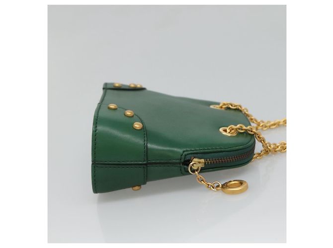 Céline Borsa a spalla CELINE in pelle verde oro Auth yk18399 D'oro - vista 4