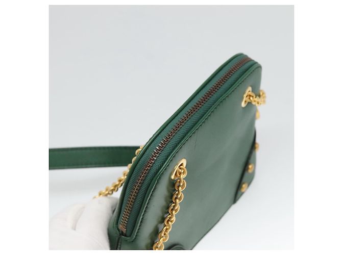 Céline Borsa a spalla CELINE in pelle verde oro Auth yk18399 D'oro - vista 6