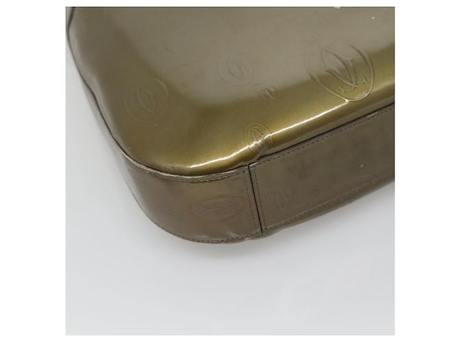 CARTIER Borsa a Spalla Buon Compleanno Smalto Khaki Argento Auth BA2280 Cachi - vista 13