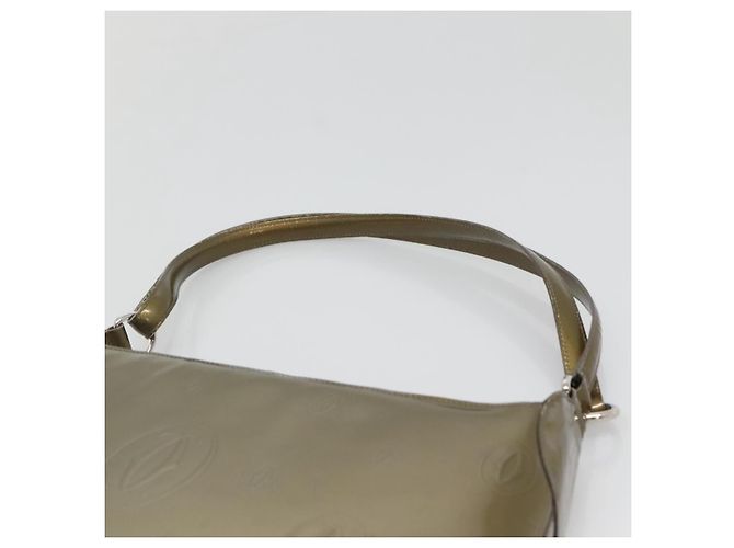 CARTIER Borsa a Spalla Buon Compleanno Smalto Khaki Argento Auth BA2280 Cachi - vista 8