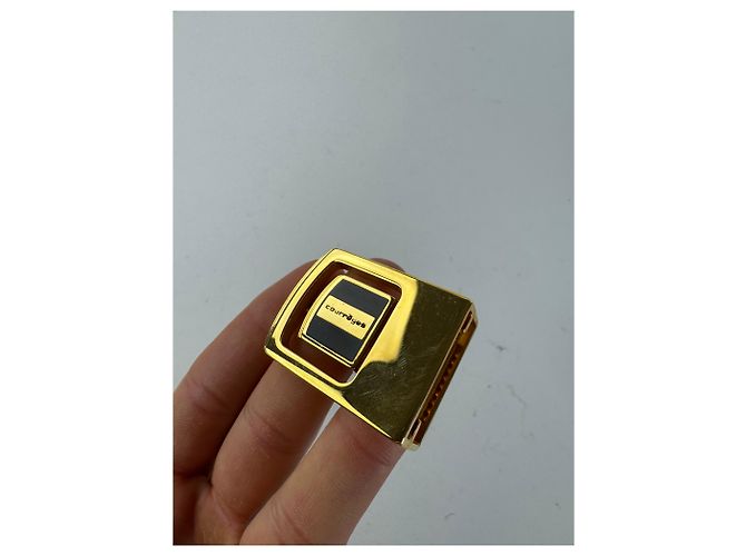 Vintage Courreges Ledergürtel schwarz, neues Set aus den 80ern - Ansicht 8