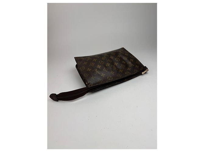 Clutch in pelle monogramma Louis Vuitton vintage marrone - vista 12