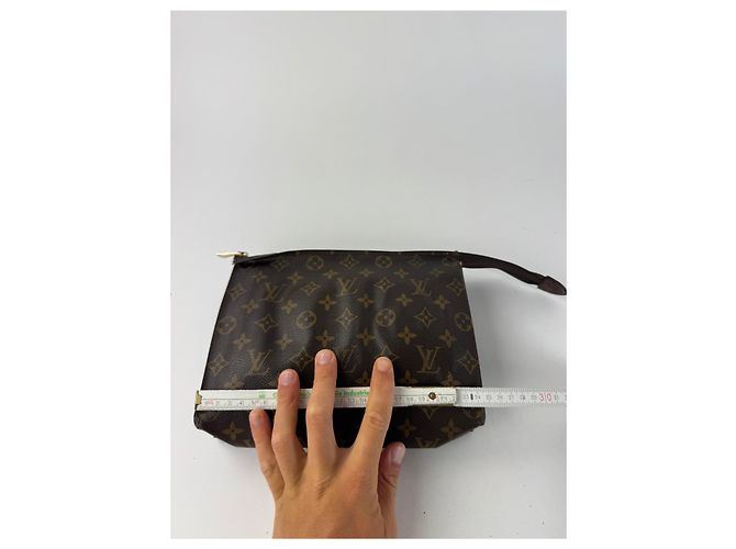 Clutch in pelle monogramma Louis Vuitton vintage marrone - vista 13