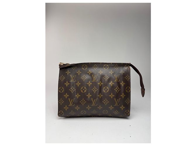 Clutch in pelle monogramma Louis Vuitton vintage marrone - vista 3