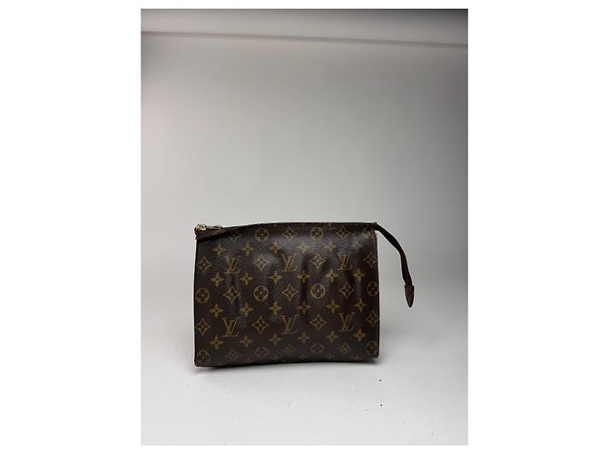 Clutch in pelle monogramma Louis Vuitton vintage marrone - vista 4