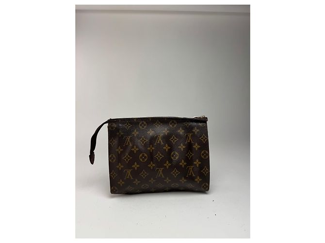 Clutch in pelle monogramma Louis Vuitton vintage marrone - vista 7