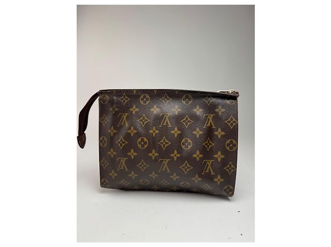 Clutch in pelle monogramma Louis Vuitton vintage marrone - vista 8