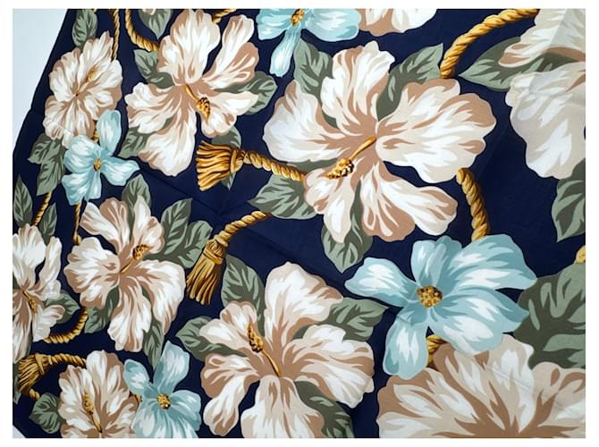 Céline Sciarpa floreale vintage di Celine Blu navy - vista 4
