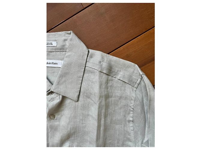 Calvin Klein Linen Shirt Grey M - view 4