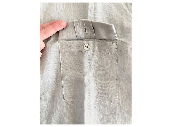 Calvin Klein Linen Shirt Grey M - view 5