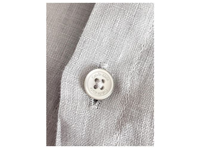 Calvin Klein Linen Shirt Grey M - view 6