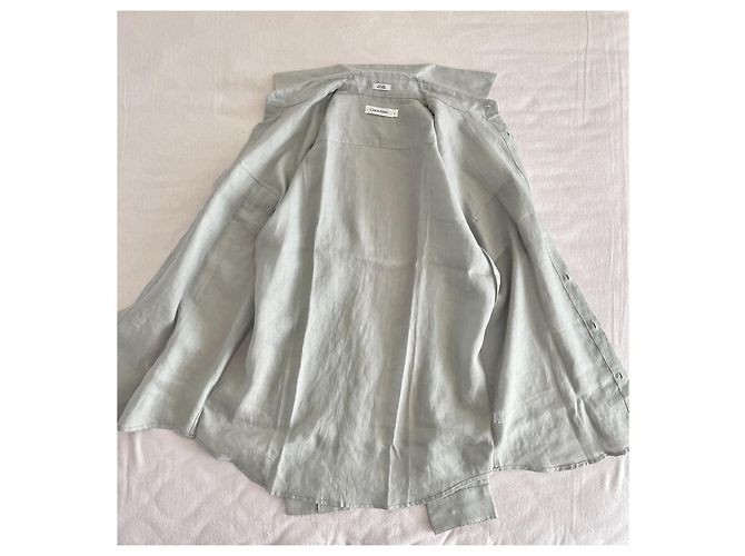 Calvin Klein Linen Shirt Grey M - view 9