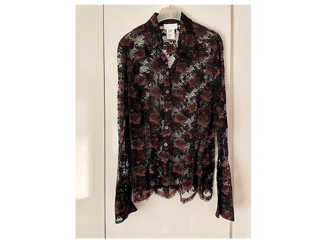 Autre Marque Blusa in pizzo Simultanéous Nera e Rame Nero - Ansicht 3
