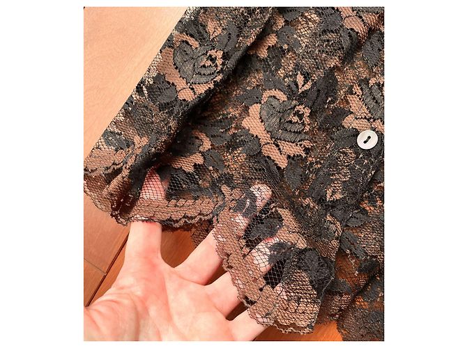 Autre Marque Blusa in pizzo Simultanéous Nera e Rame Nero - Ansicht 5