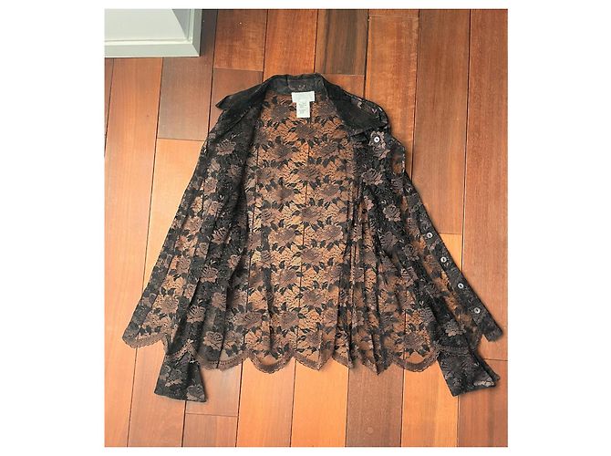 Autre Marque Blusa in pizzo Simultanéous Nera e Rame Nero - Ansicht 8