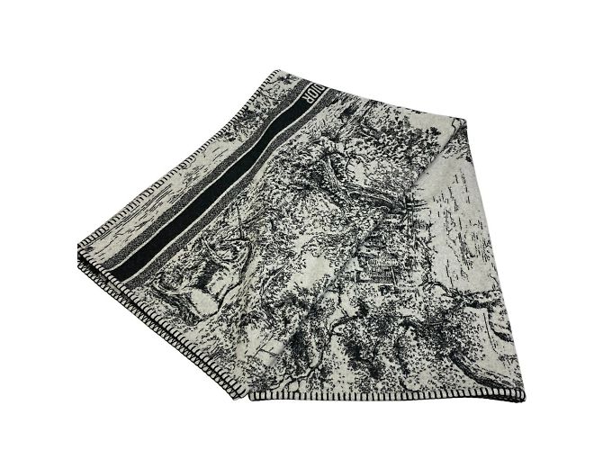 Stola in cashmere e lana nera Christian Dior - vista 2