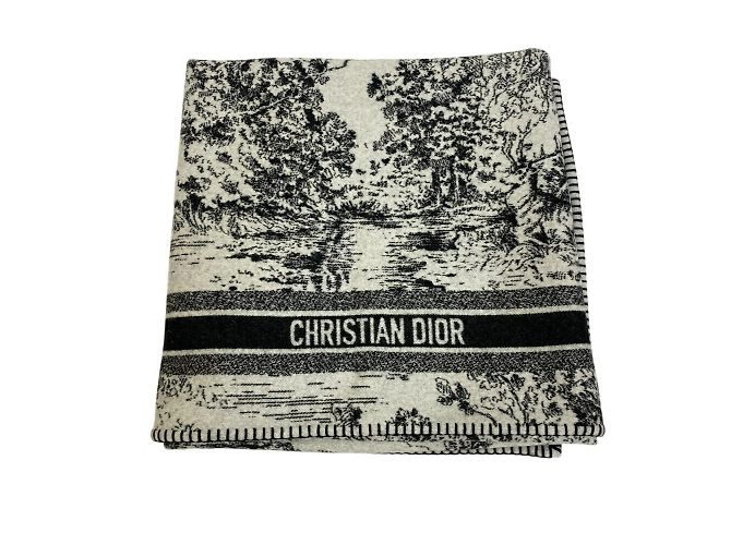 Stola in cashmere e lana nera Christian Dior - vista 3