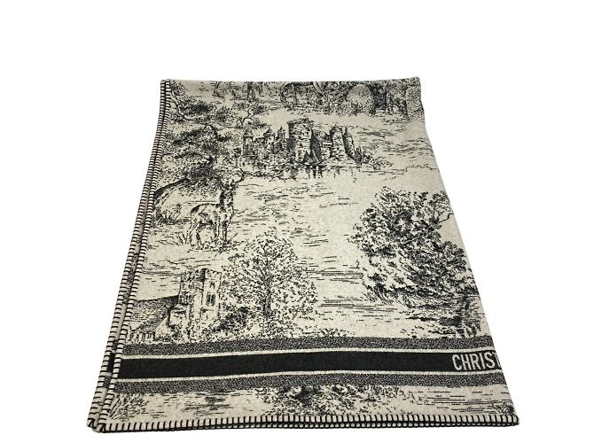 Stola in cashmere e lana nera Christian Dior - vista 5