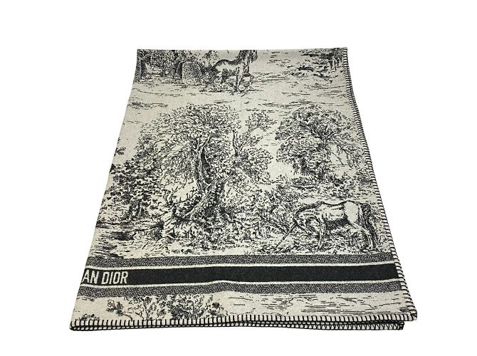 Stola in cashmere e lana nera Christian Dior - vista 6