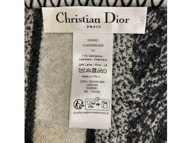 Stola in cashmere e lana nera Christian Dior - vista 7
