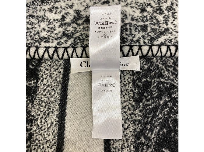 Stola in cashmere e lana nera Christian Dior - vista 8