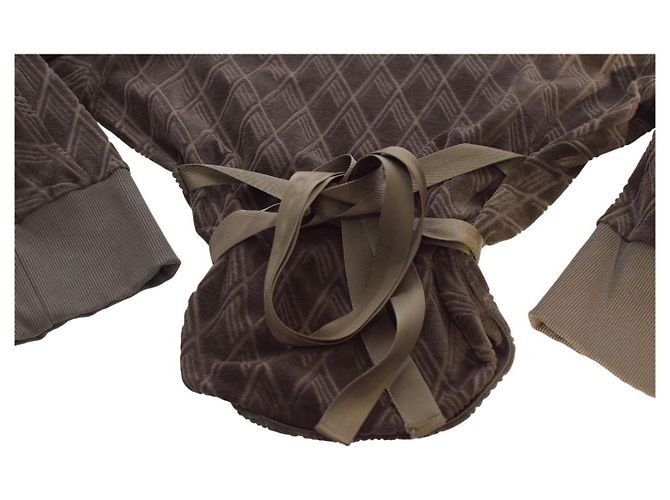Sudadera The Attico Marrón de Jacquard de Algodón con Cuello Alto y Cinturón Castaño - vista 5