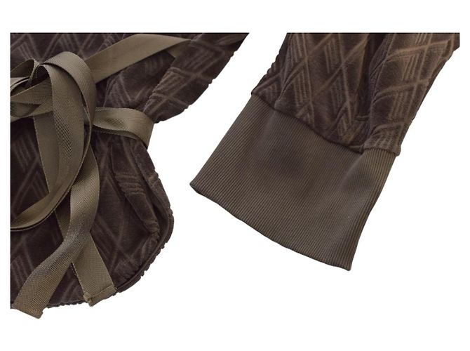Sudadera The Attico Marrón de Jacquard de Algodón con Cuello Alto y Cinturón Castaño - vista 6