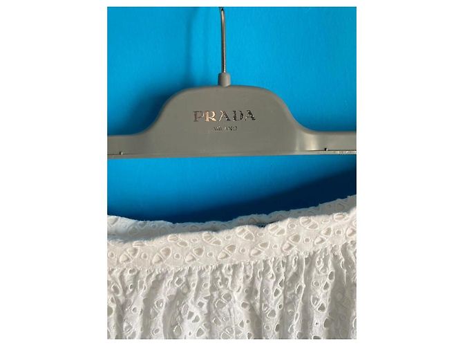 Pantalones Prada en sangallo blanco, talla 46. - vista 12