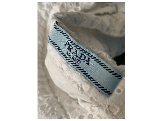 Pantalones Prada en sangallo blanco, talla 46. - vista 5