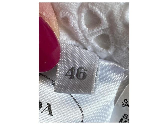Pantalones Prada en sangallo blanco, talla 46. - vista 6