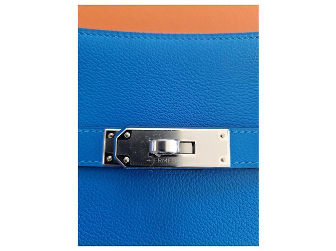 Hermès Jypsiere Mini in pelle Evercolor blu - vista 6