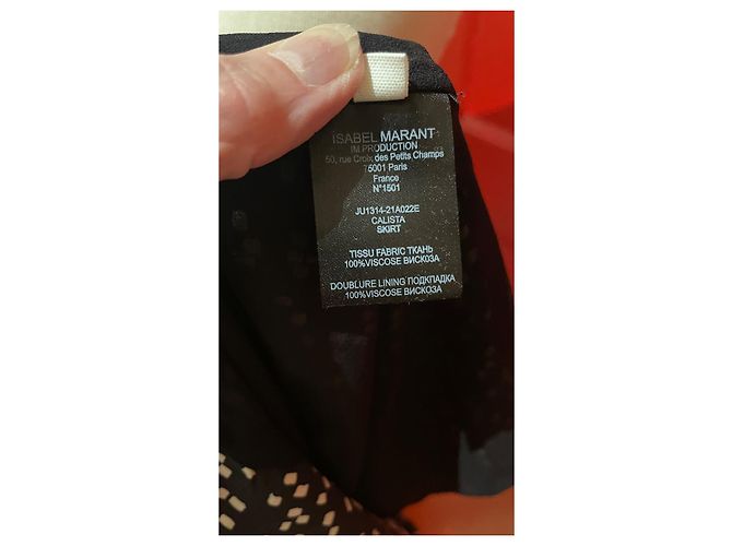 Isabel Marant Etoile Rock mit Weiß-Schwarzem Karomuster aus Viskose - Ansicht 8